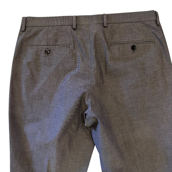 Like new EXPRESS Slim Stretch Cotton-Blend Suit Pant in Light Gray 32 x 28.25 - Picture 5 of 8